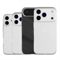 Coque de téléphone transparente en TPU 100% antichoc et anti-traces de doigts avec protection d'objectif et protection 360° pour 17 Pro Max & Air