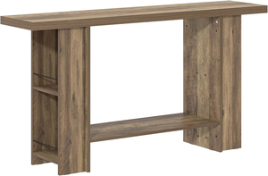 Table <span class=keywords><strong>d</strong></span>'<span class=keywords><strong>entrée</strong></span> longue en chêne rustique, console en bois à 2 niveaux avec étagères latérales de rangement, table <span class=keywords><strong>d</strong></span>'appoint derrière le canapé pour la <span class=keywords><strong>d</strong></span>écoration intérieure - Product Image 2