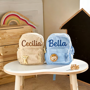 Trendy Custom Personalized Lightweight <strong>Mini</strong> School Bag Colorful Corduroy Kids <strong>Backpack</strong> RFID Protection Corduroy Toddler <strong>Backpack</strong> - Product Image 4