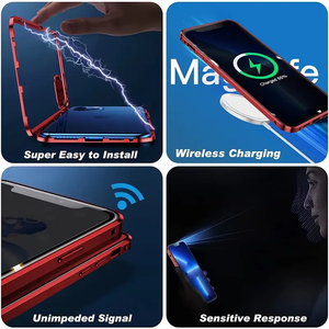 Protector de Pantalla de Vidrio Antiespía 360°, Funda Magnética Impermeable y Resistente a Golpes con Tarjetero para Teléfono 16 15 14 13 12 Pro Max - Product Image 3