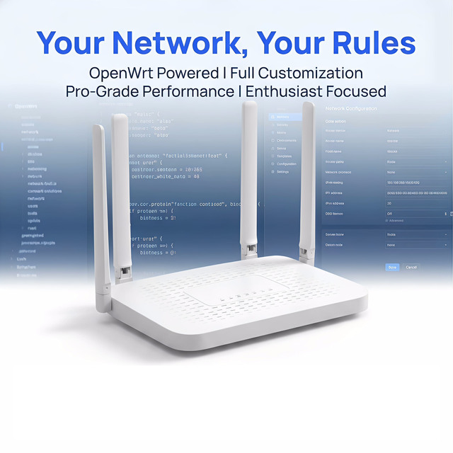 AX1800 MIMU WiFi6 Router Openwrt Flash 128M DDR3 256M VPN Firewall QoS 1000Mbps Gigabit Dual Band Mesh Router