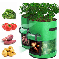 Sacs de culture réutilisables en feutre personnalisés de 5, 7 et 10 gallons avec poignées pour fraises, pommes de terre, tomates, fleurs