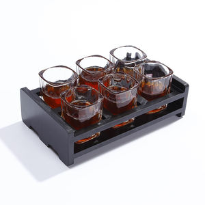 Personalizzato 6pcs 12pcs Vetri di Colpo <span class=keywords><strong>Set</strong></span> 50ml Con Stand In Legno - Product Image 1