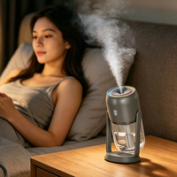 Nouveau humidificateur à ultrasons portable de 280 ml avec lumière LED USB, mini diffuseur d'huiles essentielles aromatiques pour la maison et la voiture