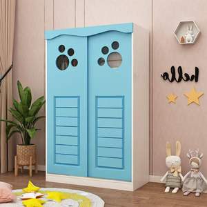 Puerta corredera de madera maciza de diseño moderno Armario para niños Gabinete bajo plegable para bebés para dormitorio para niñas - Product Image 2
