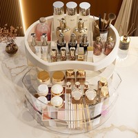 Boîte de rangement cosmétique en plastique GREENSIDE, type tiroir de bureau, style moderne minimaliste, support pour soins de la peau, grande capacité pour coiffeuse