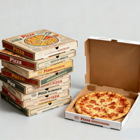 Individuell Bedruckte Kartonbox in Schwarzer Ausführung, Luxuriöse Lebensmittelverpackung, Wellpappe-Pizzakarton 32 cm 12 Zoll mit LOGO