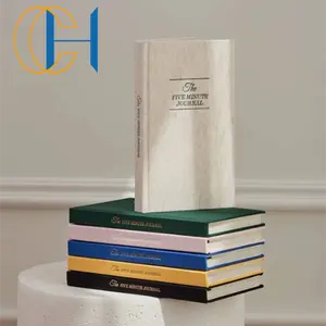 C & H fornisce stampa Logo personalizzato copertina di lino affermazioni manifestazione diario Logo in lamina d'oro tessuto gratitudine diari