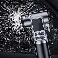 Mini compresseur d'air sans fil, gonfleur de voiture électrique portable, lampe torche LED avec marteau de sécurité pour voitures, vélos, motos