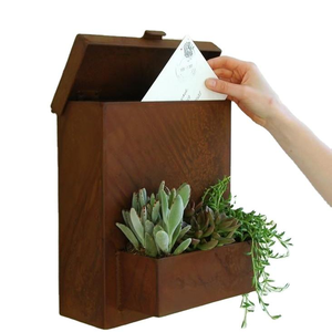 Buzón de Correo Personalizado de Acero Corten, Estilo Vintage, Independiente, Impermeable, Duradero, Fácil de Instalar, para Residencias y Oficinas - Product Image 3