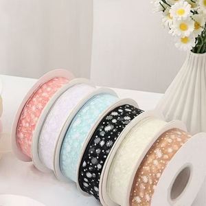 ริบบิ้นผ้าทูลลายดอกไม้ประดับดาว ขนาด 20 หลา สำหรับห่อดอกไม้และของขวัญ - Product Image 3
