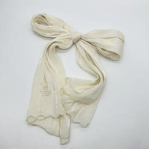 Zifeng Ome, los más vendidos, pañuelos étnicos, transpirable, estampado de isla fresca, crepé bordado, bufanda con lazo de seda brillante - Product Image 4