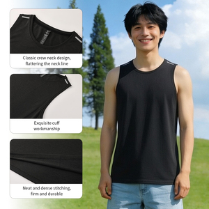 OEM Custom Sleeveless T Shirt <b>Vest</b> <b>Stringer</b> Quick Dry Blank Singlet Muscle Sports Running For <b>Men</b> - Product Image 2