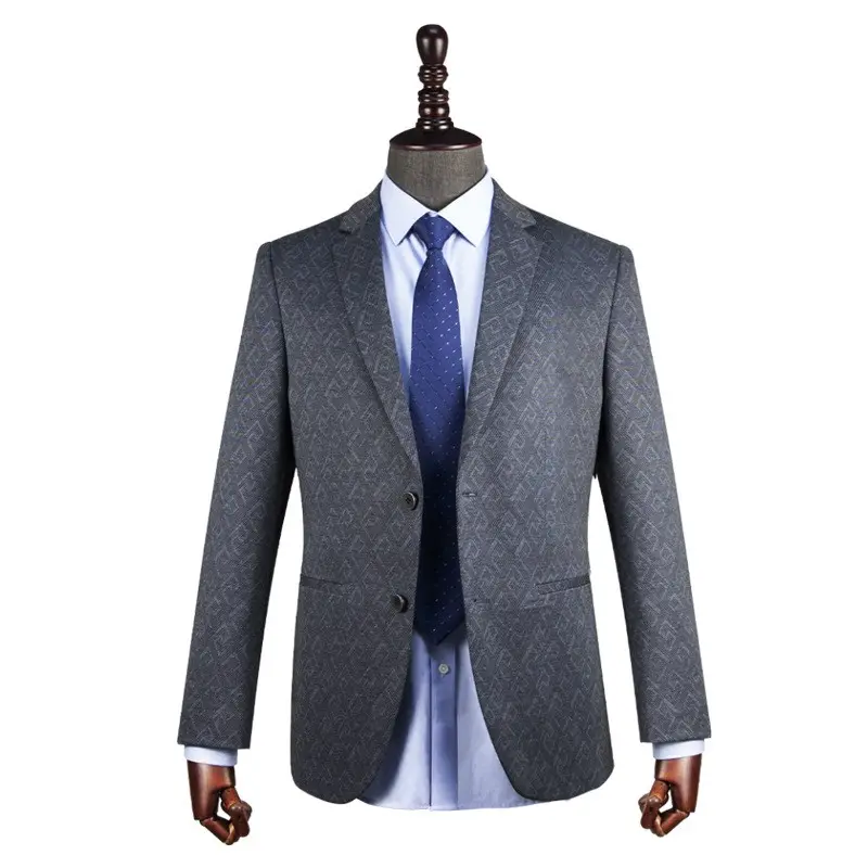 High end big brand high-end men's suit jacket casual business slim grey patterned suit