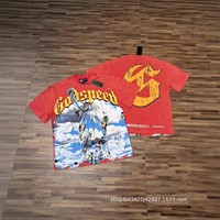 T-shirt décontracté surdimensionné vintage à manches courtes pour couple, imprimé pleine surface avec strass MIXED EMOTION, vente en gros de haute qualité