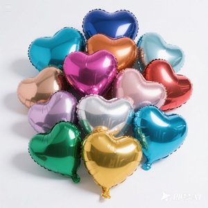 Globos de Aluminio con Corazón, Color Sólido Dorado, Plateado, Rojo, Versión Ligera, Globos de Aluminio para Fiesta de Cumpleaños, 18 Pulgadas - Product Image 5