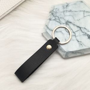 Porte-clés minimaliste en cuir PU personnalisé avec logo d'entreprise, cadeau idéal pour les promotions de marque et le team building - Product Image 2