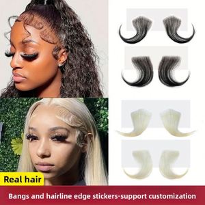 Parches de cabello humano para la línea del cabello, parches para patillas, parches para el contorno, parches paralelos, tiras de cabello de encaje para el contorno, tiras de cabello de bebé para mujeres negras, 2 piezas - Product Image 3