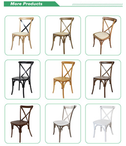 <span class=keywords><strong>Chaises</strong></span> de salle à manger de restaurant à dossier croisé en bois de chêne brun foncé - Product Image 3