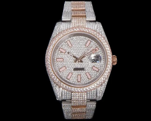 Cao cấp của người đàn ông sang trọng vàng vvs moissanite xem ban nhạc thép không gỉ không thấm nước ETA thể thao kinh doanh đồng xu Bộ sưu tập Miyota - Product Image 2