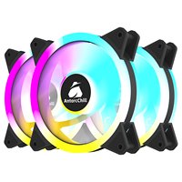Ventilateur RGB adressable AntarcChill 120 mm, boîtier noir mat, double anneau lumineux, haute vitesse, silencieux, ventilateur de refroidissement pour radiateur