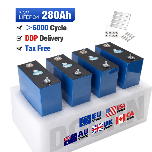 Eu Stock Poland Lifepo Cell Lifepo4 Bms Lion Li-ion Lithium Battery REPT 3.2v Lifepo4 280ah 290AH 300AH 15KW 48V ESS Battery