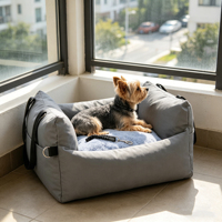 Housses de siège de voiture écologiques, portables, en coton, amovibles et lavables pour chiens et chats, motif uni