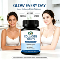 Complément beauté Collagène hydrolysé avec vitamine C Comprimés de collagène pour le bien-être quotidien
