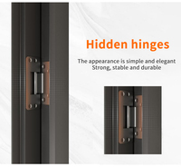 Portes intérieures Eloyd modernes minimalistes en bois massif, portes écologiques pour projets hôteliers, porte invisible en aluminium et bois fini, coupe-vent