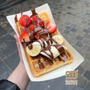 ถาดกระดาษวาฟเฟิลทำจากกระดาษแบบใช้แล้วทิ้งถาดใส่อาหารขนม - Product Image 5