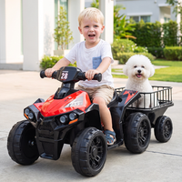 Quad électrique pour enfants avec remorque pour animaux de compagnie, 2,3 km/h, batterie 6V, jouet tout-terrain pour enfants et petits animaux