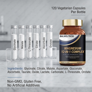 Cápsulas de Complejo de Magnesio 12 en 1 de Marca Privada OEM, Sin GMO, Favorece la Salud del Sistema Nervioso y Ósea - Product Image 2