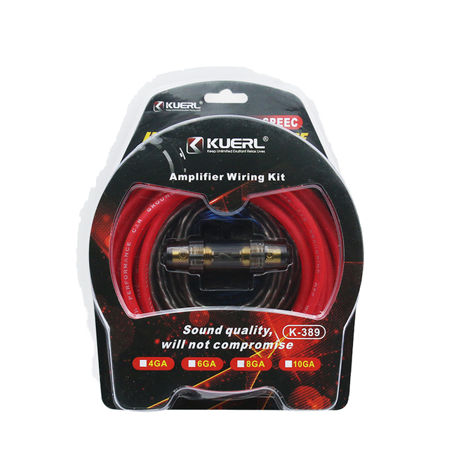 Professional Car Audio Amplifier 4GA with RCA Cables PVC Jacket Wiring Kits for Installation in Car Audio Systems