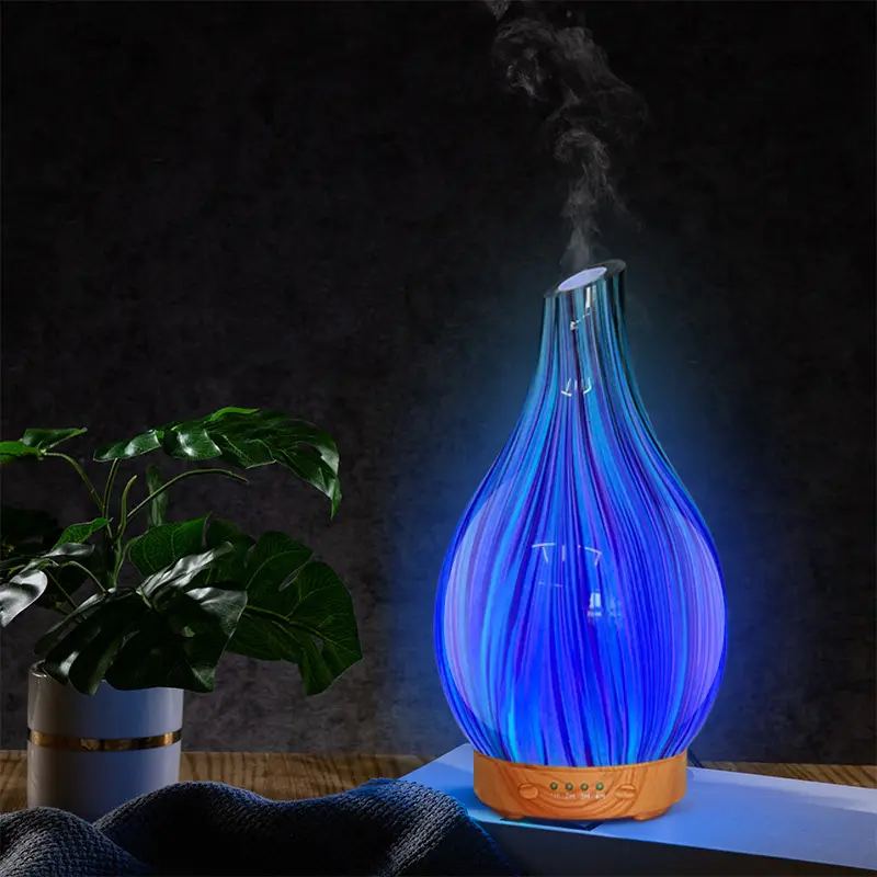 2022 3D glass aroma diffuser Cool Mist Humidifier LED Colorful aroma diffuser Glass aroma lamp household oil diffuser
