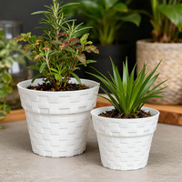 Mini pot de fleurs vert robuste et durable pour plantes succulentes, design exquis, contemporain, minimaliste, moderne, en plastique, pour bureau ou sol, sans trous