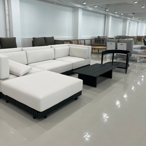 أرائك حديقة فاخرة مع وسادة مقاومة للماء للأماكن الخارجية من الألومنيوم أريكة زاوية مقطعية مشروع فناء الفندق - Product Image 2