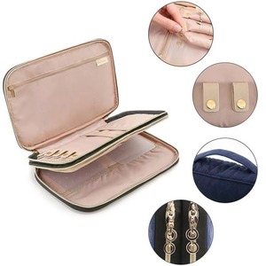 BSCI factory Double Layer Travel Jewelry Organizer Jewelry Storage box <b>Carrying</b> <b>Cases</b> for Earrings Necklaces Rings bracelet - Product Image 6