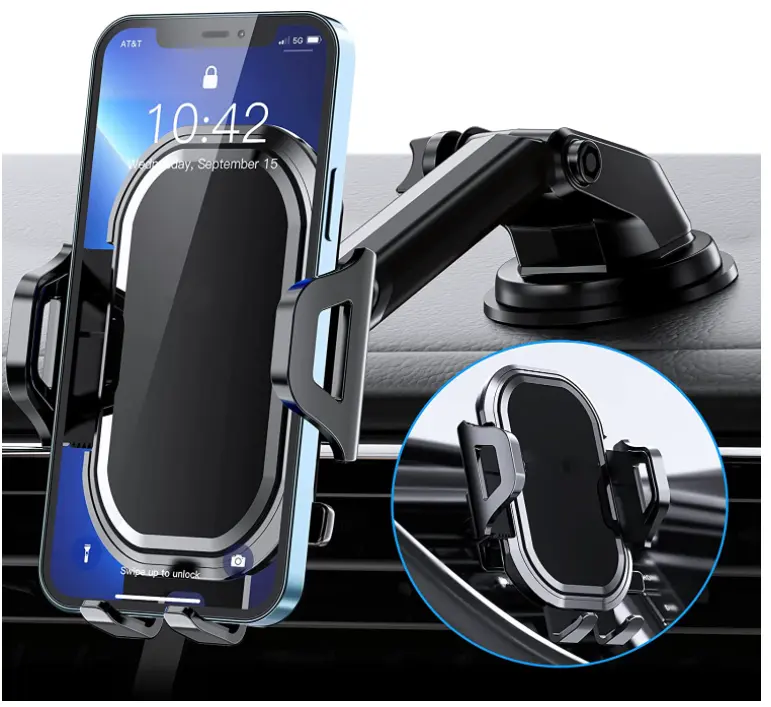 पर्यावरण ABS सामग्री के साथ लचीला चिपचिपा सिलिकॉन कार सेल फोन धारक 360 डिग्री