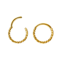 Cincin Hidung Titanium Model Twisted Segment Clicker, Anting Septum Daith Kepang, Anting Tulang Rawan, Hadiah untuk Anak