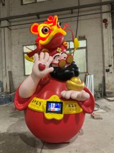 Gigantische Schattige Abstracte Tuimelaar Outdoor Decoratie Ip Tuimelaar Vier Geluk God Van Rijkdom - Product Image 4