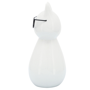 Statuetta di Gatto con Occhiali, Scultura Animale in Porcellana per Arredamento Casa e Ufficio, Statua Glamour da Esposizione - Product Image 3