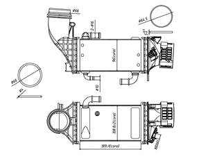 Intercooler Refrigerado por Agua 04E145785P 04E145785S para <span class=keywords><strong>Golf</strong></span> <span class=keywords><strong>8</strong></span> Audi A3 8Y <span class=keywords><strong>1.5</strong></span> <span class=keywords><strong>TSI</strong></span> EA211 Evo - Tanque PA66-GF35 - Product Image 2