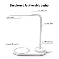 Chargeur rapide sans fil à 360 degrés 10W LED lampe de lecture nouveau support portable pour téléphone/tablette/micro-ondes avec vase stylo lampe de table