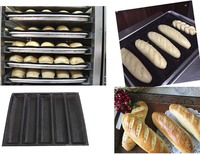 Plaque de cuisson en silicone de qualité alimentaire pour baguettes, moule à pain perforé en fibre de verre, plaque réutilisable pour pains à hot-dogs