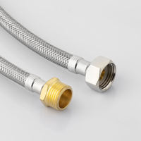 Tuyau de toilette flexible moderne en acier inoxydable tressé FANSKI, connecteur d'alimentation en eau 1/4 po femelle x 1/2 po mâle