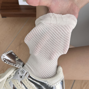 Women's Pure Cotton Slouch <b>Socks</b> Solid Color Breathable Mid-Calf <b>Socks</b> For Summer Casual Wear - Product Image 3