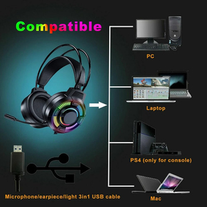 Wired <strong>Gaming</strong> <strong>Headset</strong> With Microphone For PS4 PS5 Xbox Series Switch Over-Ear Headphones With Led RGB Light - Product Image 4