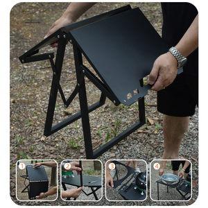Igt cắm trại chiến thuật gấp ráp bàn ăn ngoài trời dã ngoại Trọng lượng nhẹ xách tay đầy đủ bộ kit - Product Image 3