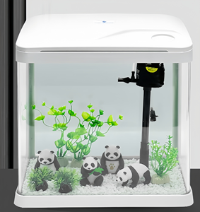 Filtre supérieur d'aquarium JSD intelligent 5L à faible bruit avec circulation intégrée et éco-aquascape, en verre incurvé HD, idéal pour chambre et bureau modernes - Product Image 2