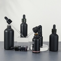 Bouteilles compte-gouttes en verre pour huiles essentielles, personnalisables avec logo, 5ml-100ml, motif ours et noir, avec impression sérigraphique, pour sérum de soin de la peau et gouttes pour les yeux, 100 pièces